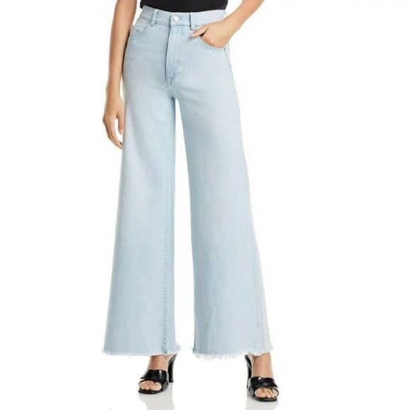 DL1961 Hepburn Wide Leg Vintage High Rise Light Wash Jeans NWT Size 32W 33L Tall